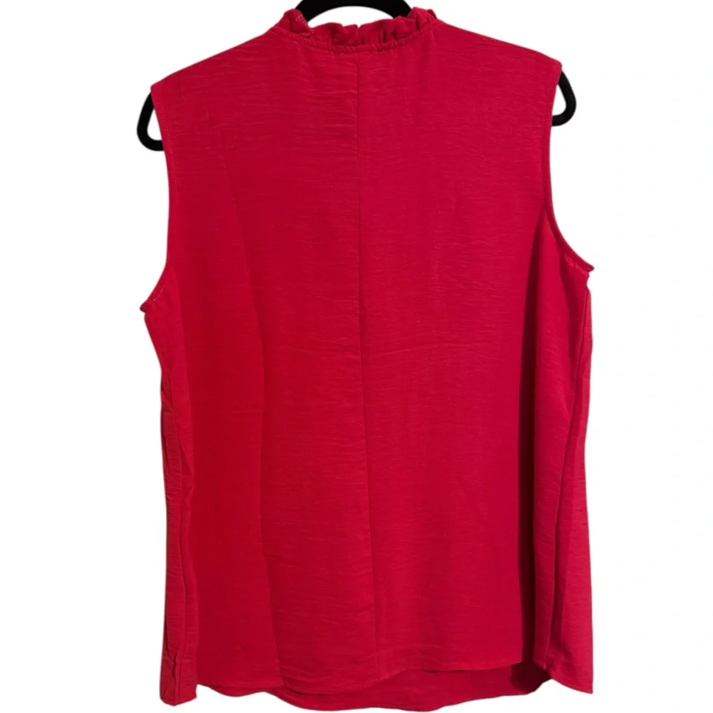NWT Rich Pink Sleeveless Tie Front Blouse XLARGE #W - Picture 5 of 7